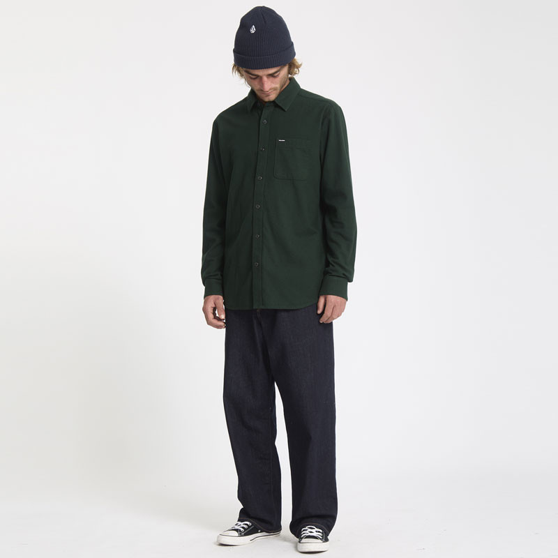 Camisa Volcom: Caden Solid LS (Scarab)