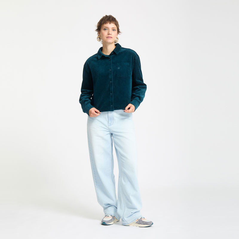 Camisa Volcom: Weellow Cord Shirt (Emerald Green)