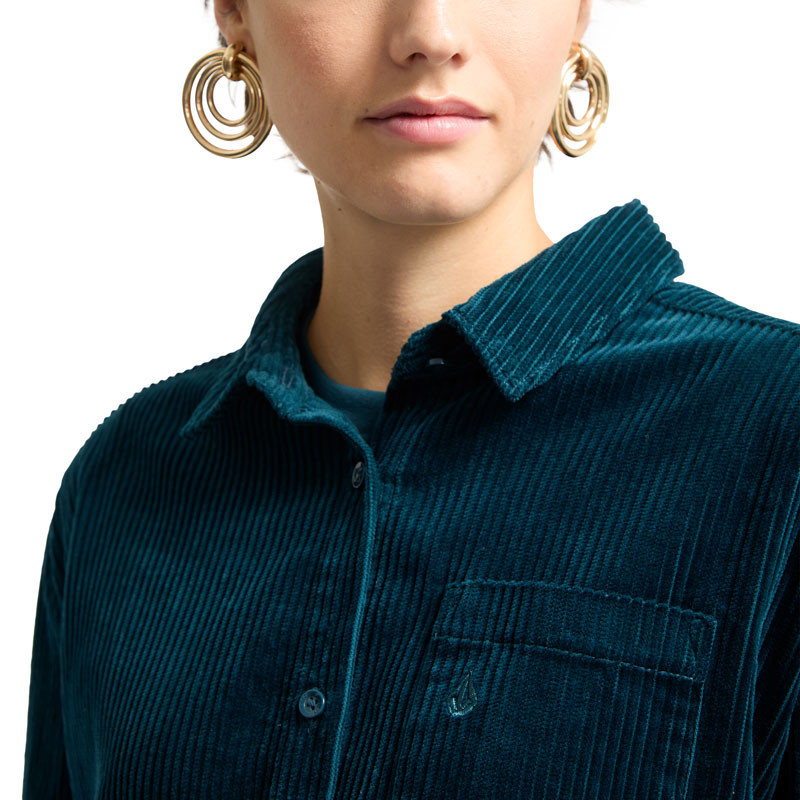 Camisa Volcom: Weellow Cord Shirt (Emerald Green)