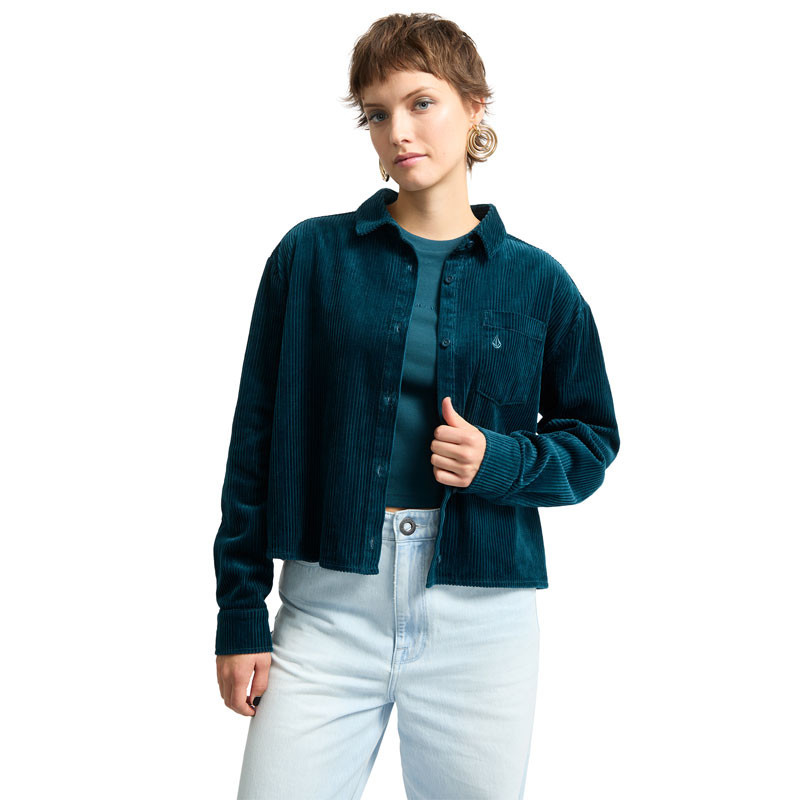 Camisa Volcom: Weellow Cord Shirt (Emerald Green)