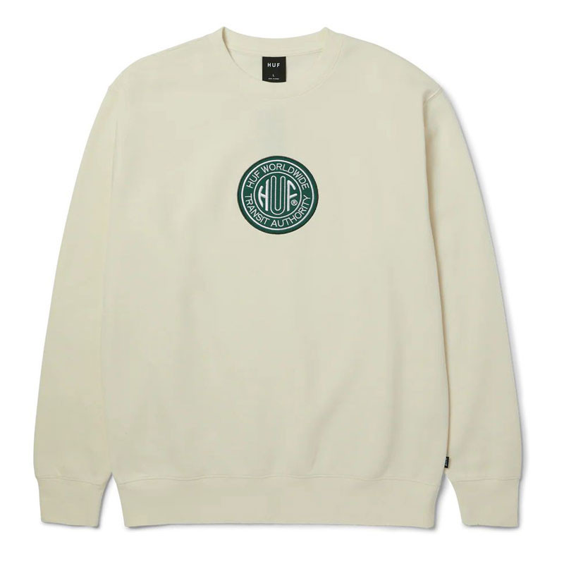 Sudadera HUF: Transit Authority Crewneck (Bleach)