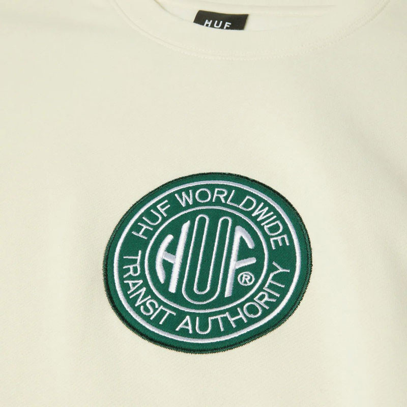 Sudadera HUF: Transit Authority Crewneck (Bleach)