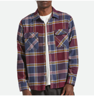 Camisa Brixton: Bowery Flannel (Mood Indigo Port Saffron)