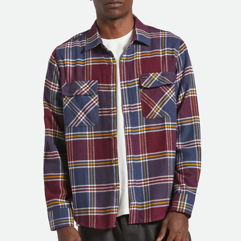 Camisa Brixton: Bowery Flannel (Mood Indigo Port Saffron)