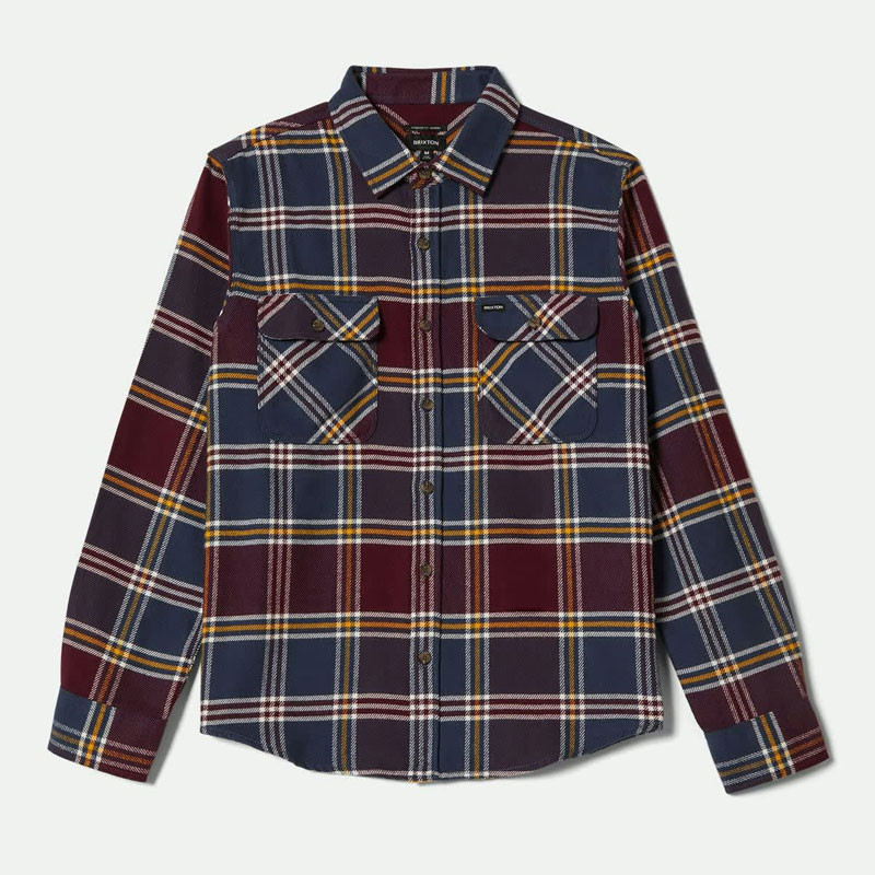 Camisa Brixton: Bowery Flannel (Mood Indigo Port Saffron)