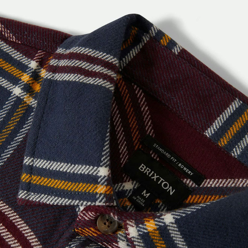 Camisa Brixton: Bowery Flannel (Mood Indigo Port Saffron)