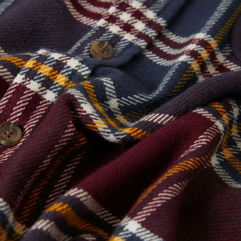 Camisa Brixton: Bowery Flannel (Mood Indigo Port Saffron)