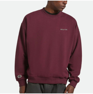 Sudadera Brixton: Embroidered Heavy Weight Crew (Port)