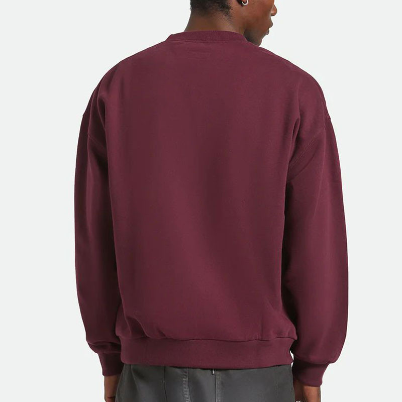 Sudadera Brixton: Embroidered Heavy Weight Crew (Port)