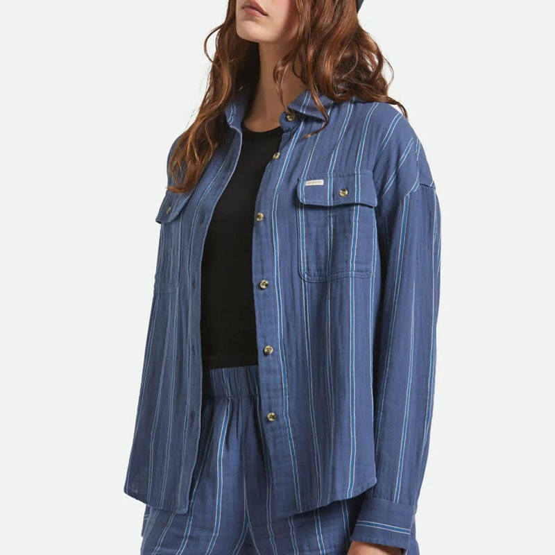 Camisa Brixton: Wandering LS Overshirt (Berring Sea White)