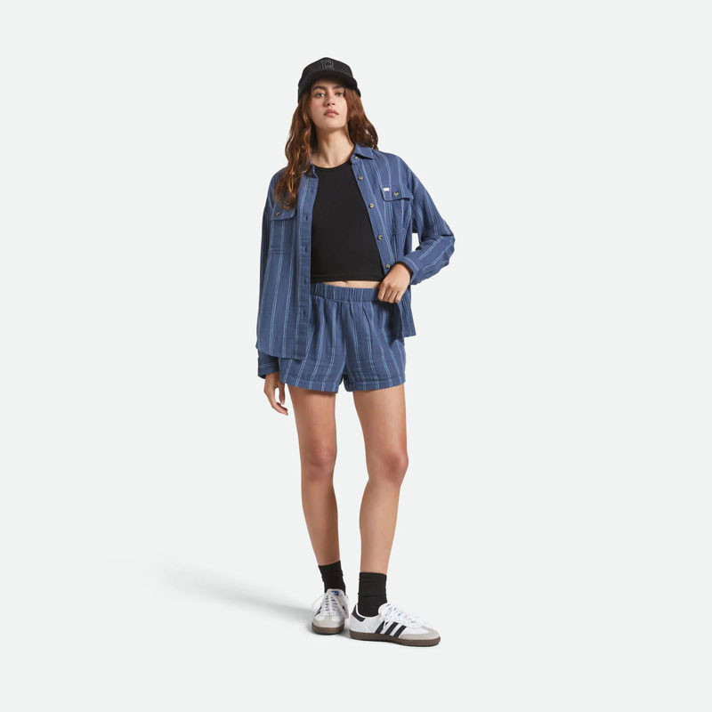 Camisa Brixton: Wandering LS Overshirt (Berring Sea White)