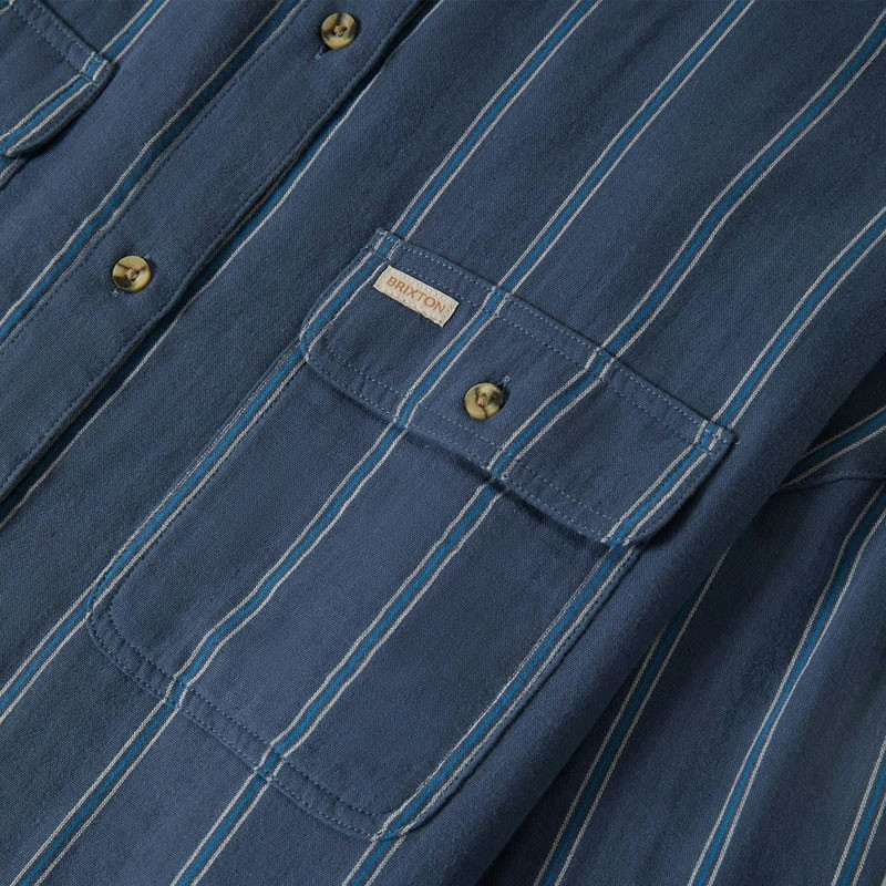 Camisa Brixton: Wandering LS Overshirt (Berring Sea White)