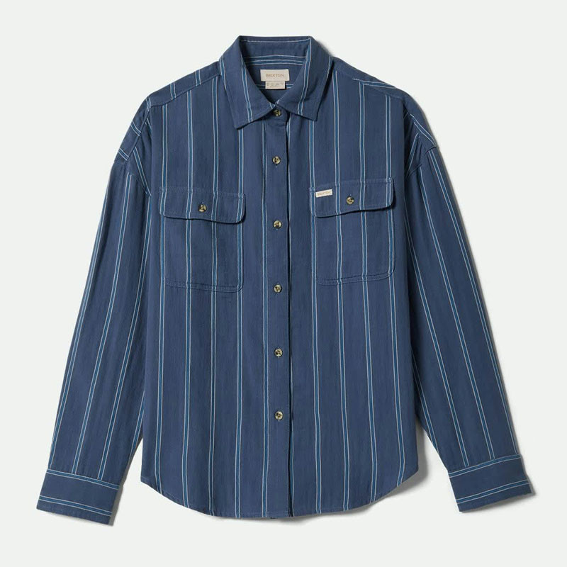 Camisa Brixton: Wandering LS Overshirt (Berring Sea White)