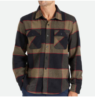 Camisa Brixton: Bowery Flannel (Heather Grey Charcoal)