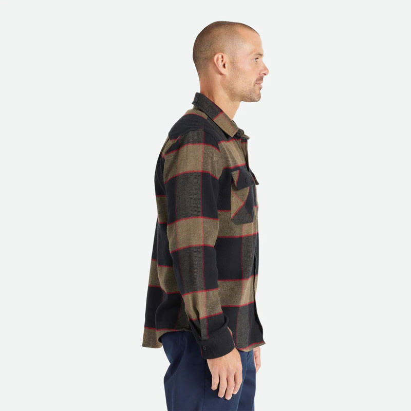 Camisa Brixton: Bowery Flannel (Heather Grey Charcoal)