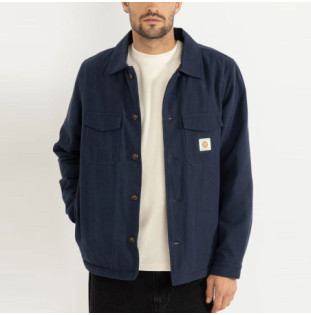 Chaqueta Rhythm: Sherpa Lined Work Shirt (Navy)