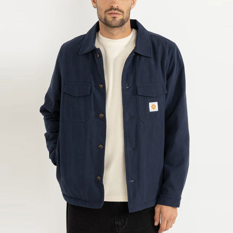 Chaqueta Rhythm: Sherpa Lined Work Shirt (Navy)