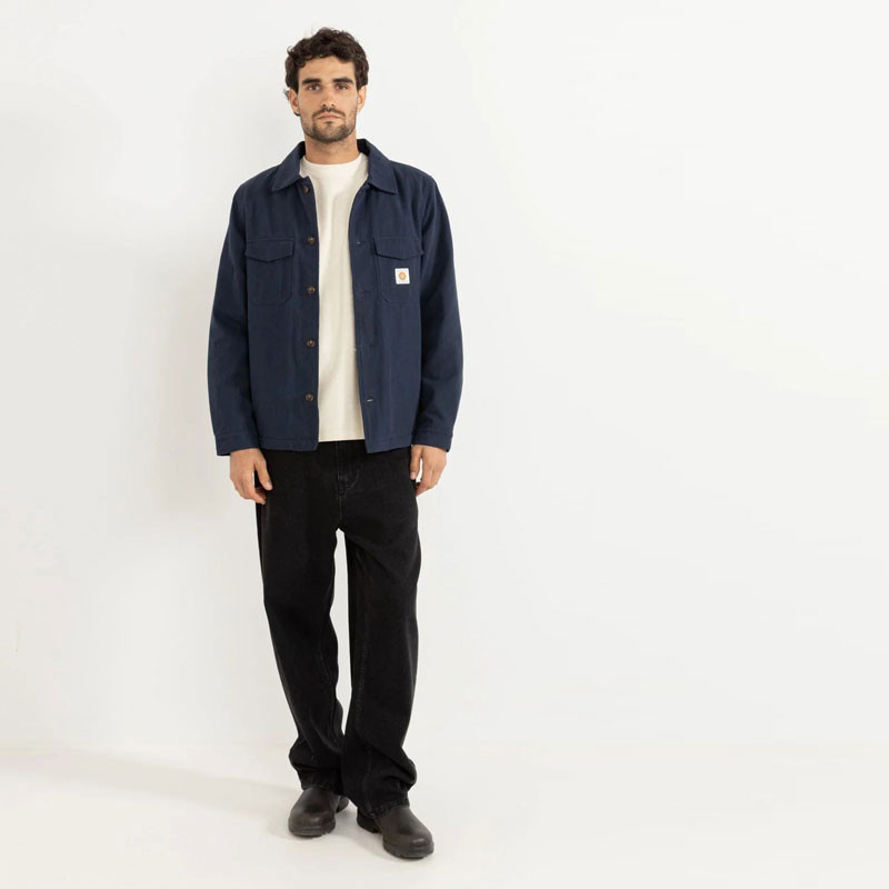 Chaqueta Rhythm: Sherpa Lined Work Shirt (Navy)