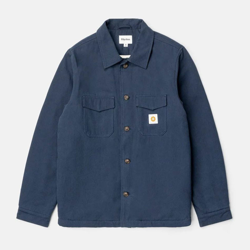 Chaqueta Rhythm: Sherpa Lined Work Shirt (Navy)
