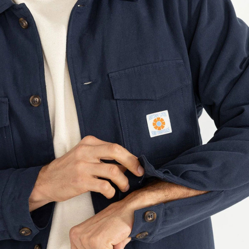 Chaqueta Rhythm: Sherpa Lined Work Shirt (Navy)