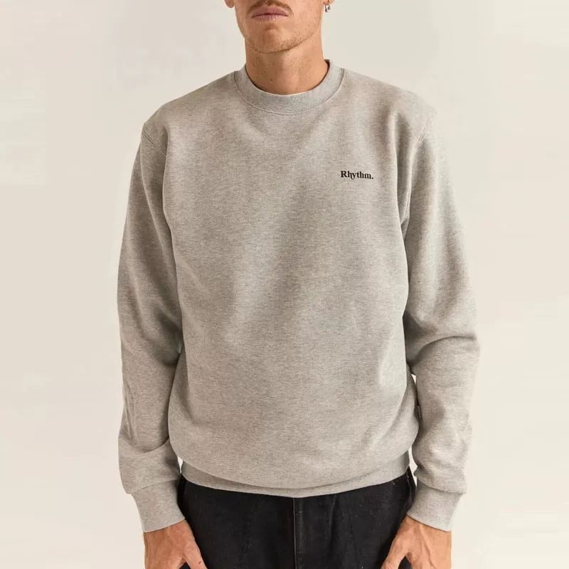 Sudadera Rhythm: Brand Fleece Crew (Grey Heather)