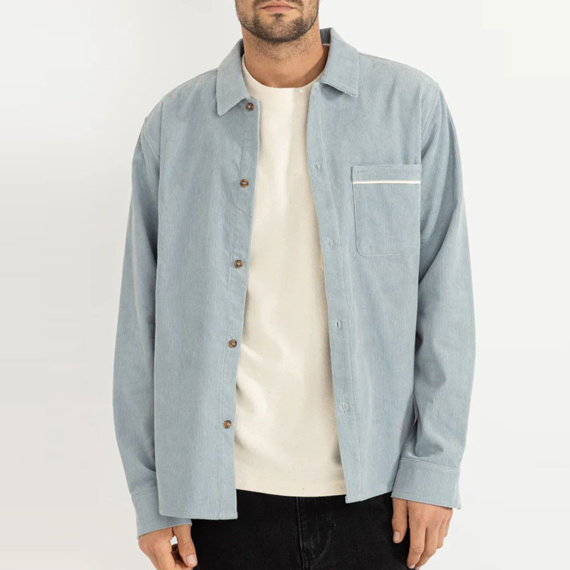 Camisa Rhythm: Corduroy LS Shirt (Mist)