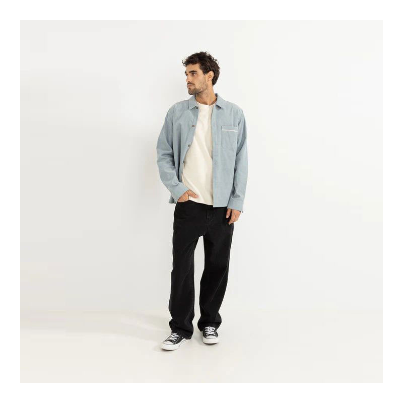 Camisa Rhythm: Corduroy LS Shirt (Mist)