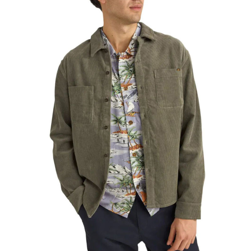 Camisa Rhythm: Corduroy LS Shirt (Dried Sage)