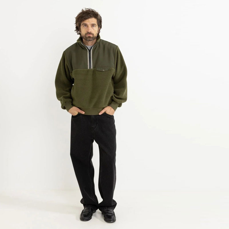 Sudadera Rhythm: Pfeiffer Sherpa Fleece (Olive)