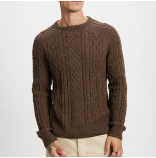 Jersey Rhythm: Mohair Fishermans Knit (Chocolate)