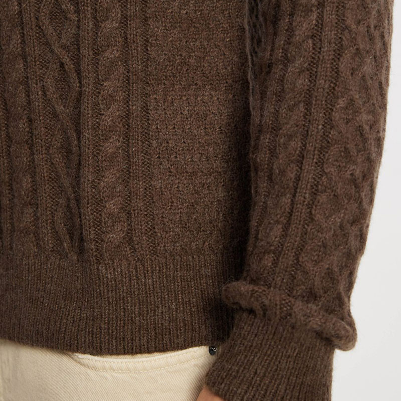 Jersey Rhythm: Mohair Fishermans Knit (Chocolate)