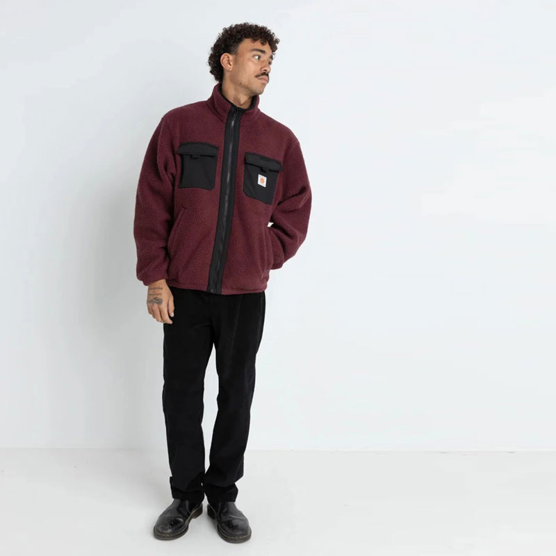 Chaqueta Rhythm: Sherpa Zip Thru Fleece (Oxblood)