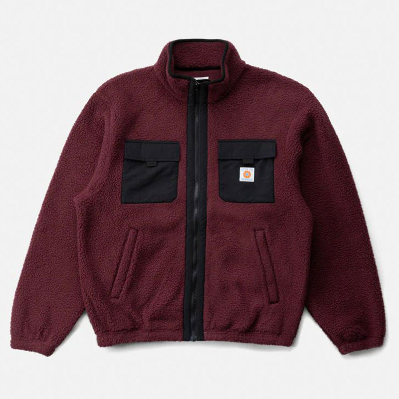 Chaqueta Rhythm: Sherpa Zip Thru Fleece (Oxblood)