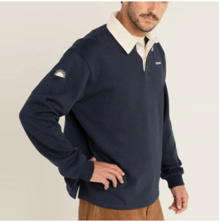 Polo Rhythm: Vintage Rugby LS Polo (Indigo)