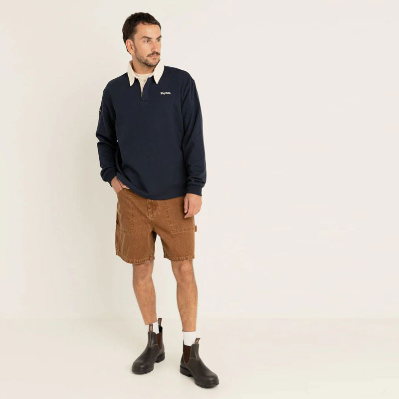 Polo Rhythm: Vintage Rugby LS Polo (Indigo)