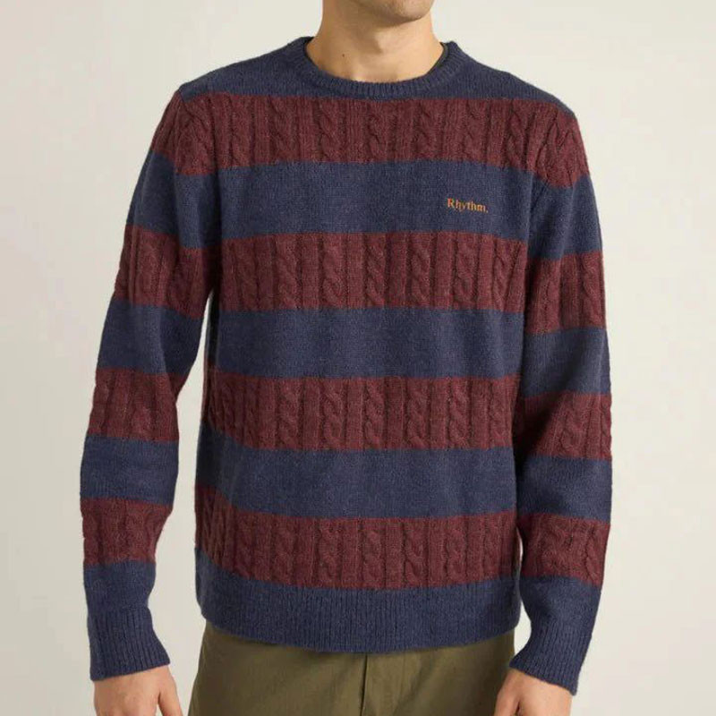 Jersey Rhythm: Pablo Mohair Stripe Knit (Mahogany)