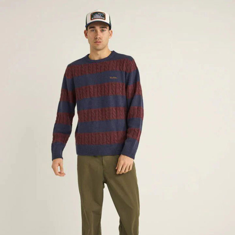 Jersey Rhythm: Pablo Mohair Stripe Knit (Mahogany)