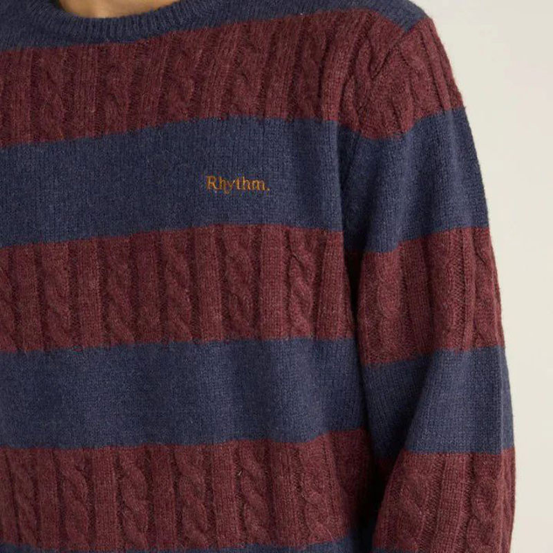 Jersey Rhythm: Pablo Mohair Stripe Knit (Mahogany)
