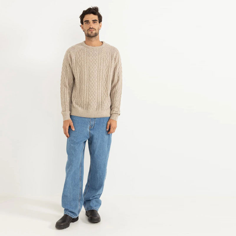 Jersey Rhythm: Mohair Fishermans Knit (Oatmeal)