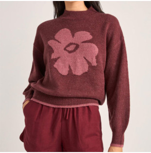 Jersey Rhythm: Juliet Floral Jumper (Burgundy)
