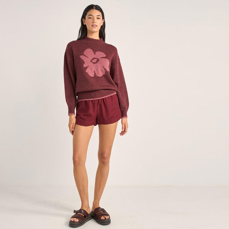 Jersey Rhythm: Juliet Floral Jumper (Burgundy)