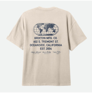 Camiseta Brixton: Globe Hw Relaxed Tee (Cream Classic Wash)