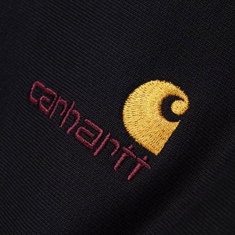 Sudadera Carhartt WIP: Half Zip American Script Sweat (Black)