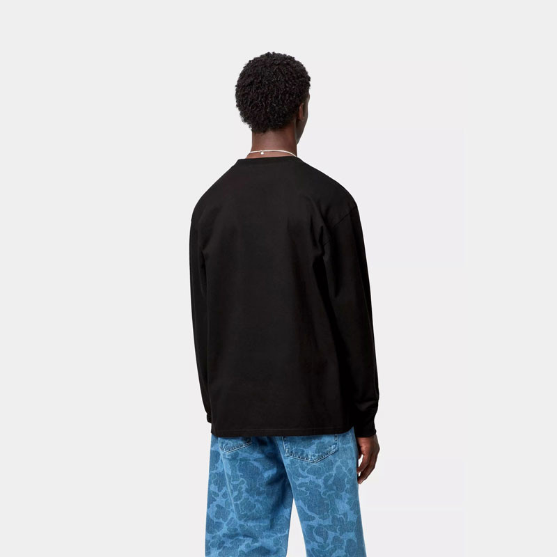 Camiseta Carhartt WIP: LS American Script T Shirt (Black)