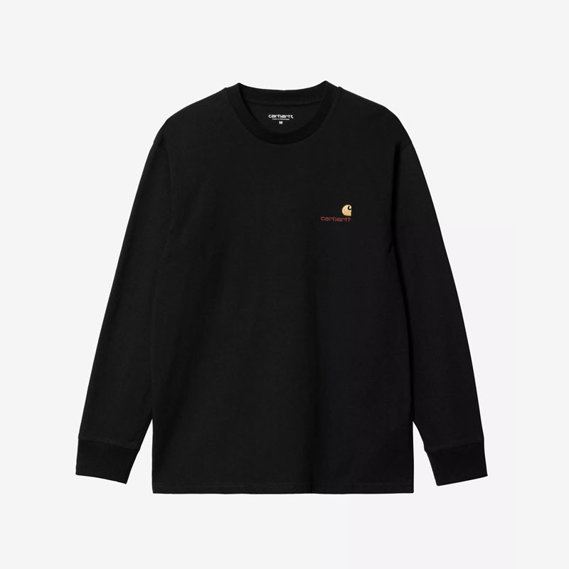 Camiseta Carhartt WIP: LS American Script T Shirt (Black)