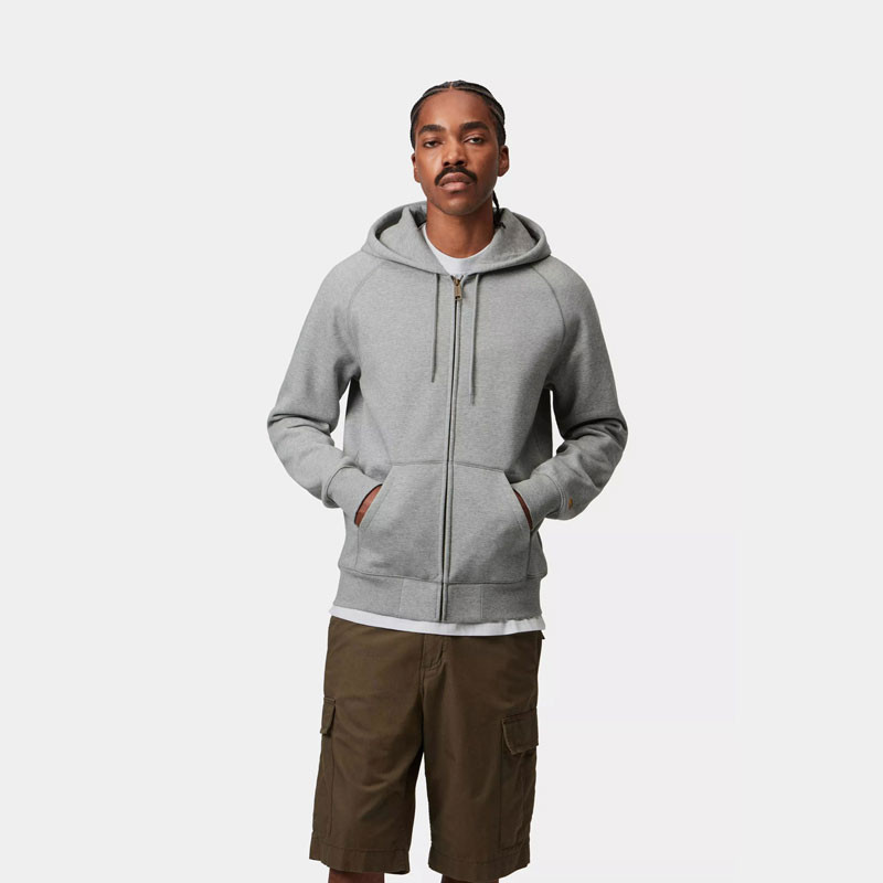 Sudadera Carhartt WIP: Hooded Chase Jacket (Grey Heather Gold)