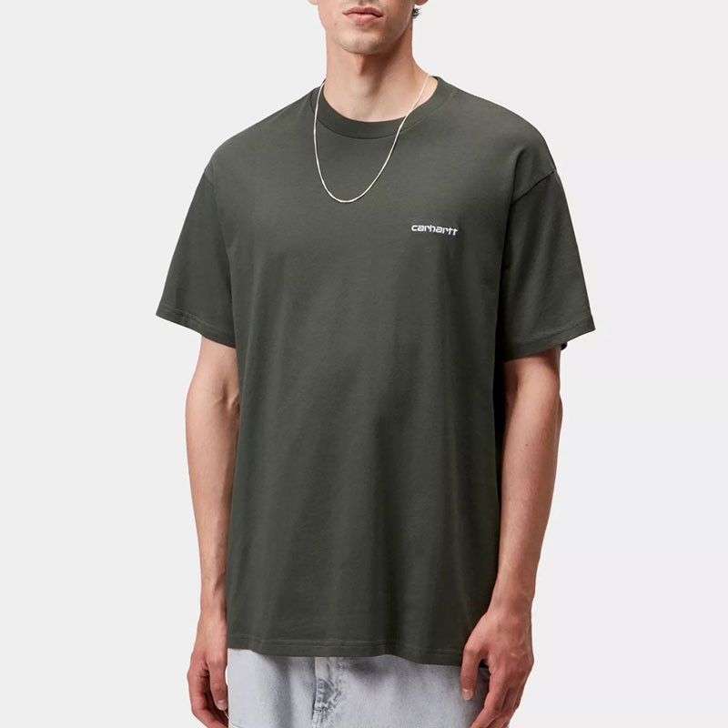 Camiseta Carhartt WIP: SS Script Embroidery T Shirt (Opuntia Wht)