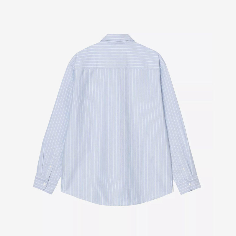 Camisa Carhartt WIP: LS Cassel Shirt (Cassel Strp Bleach White)