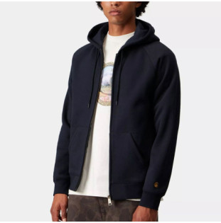 Sudadera Carhartt WIP: Hooded Chase Jacket (Dark Navy Gold)