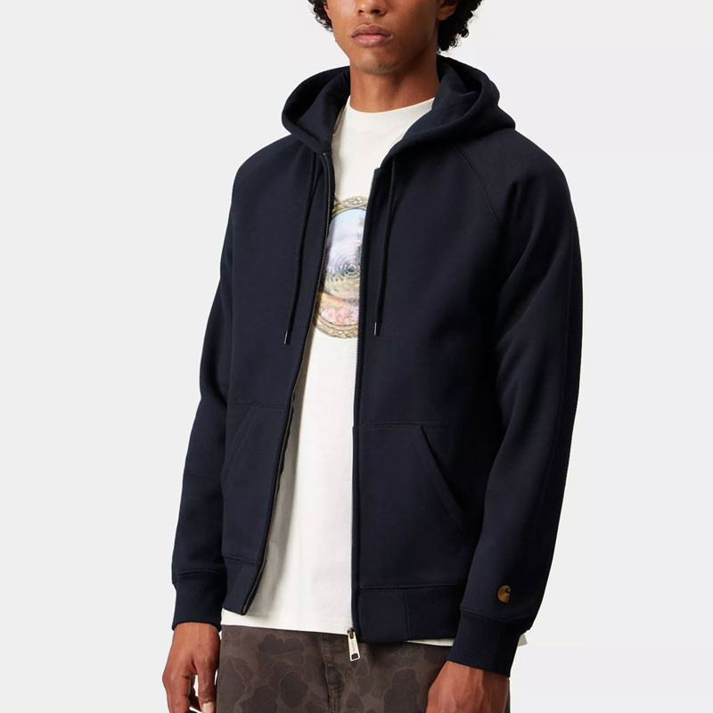 Sudadera Carhartt WIP: Hooded Chase Jacket (Dark Navy Gold)